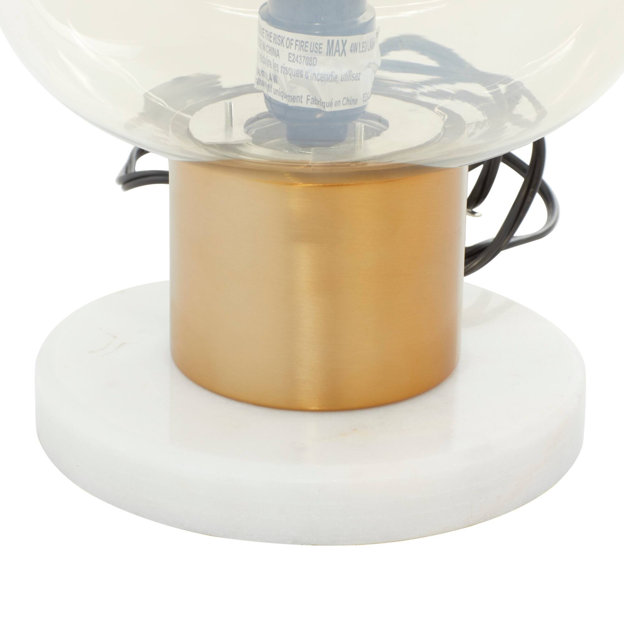16" White Metal Modern Table Lamp